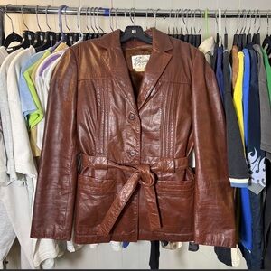 70s Berman’s Leather Belted Jacket
